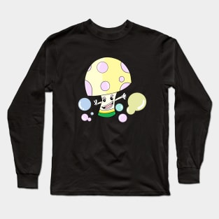 cute funny mushroom cartoon Long Sleeve T-Shirt